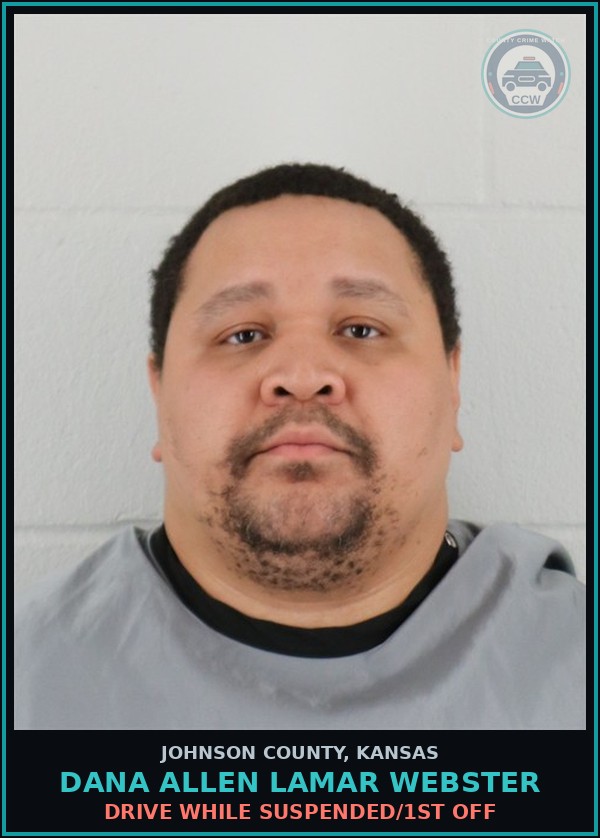 Booking mugshot of DANA ALLEN LAMAR WEBSTER in Johnson County