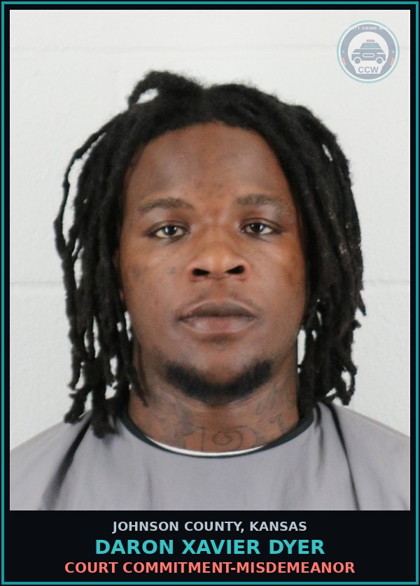 Booking mugshot of DARON XAVIER DYER in Johnson County