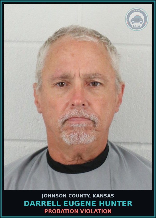 Booking mugshot of DARRELL EUGENE HUNTER in Johnson County