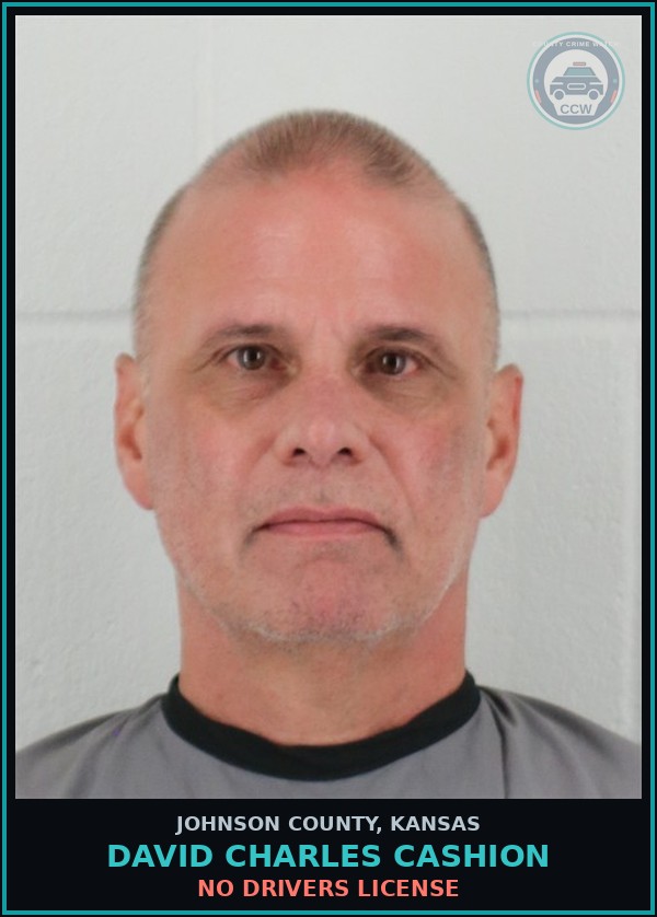 Booking mugshot of DAVID CHARLES CASHION in Johnson County