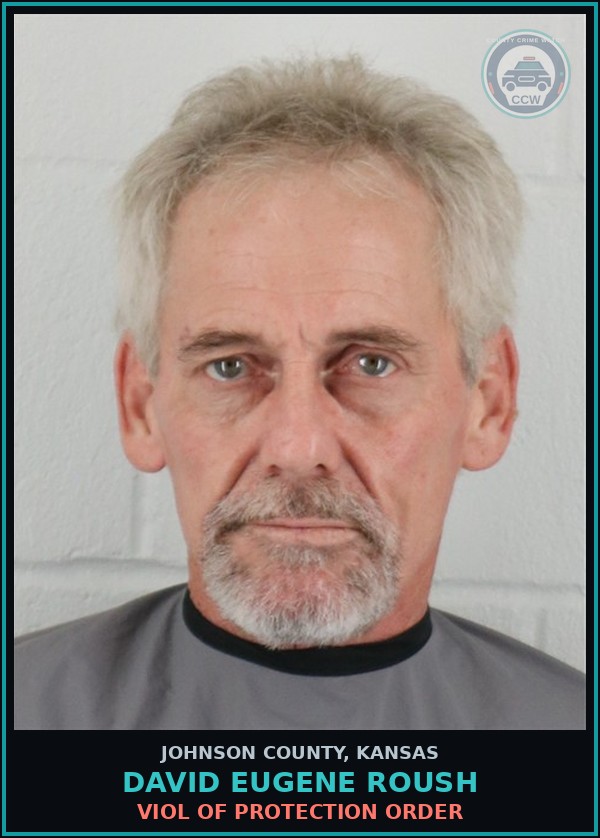 Booking mugshot of DAVID EUGENE ROUSH in Johnson County
