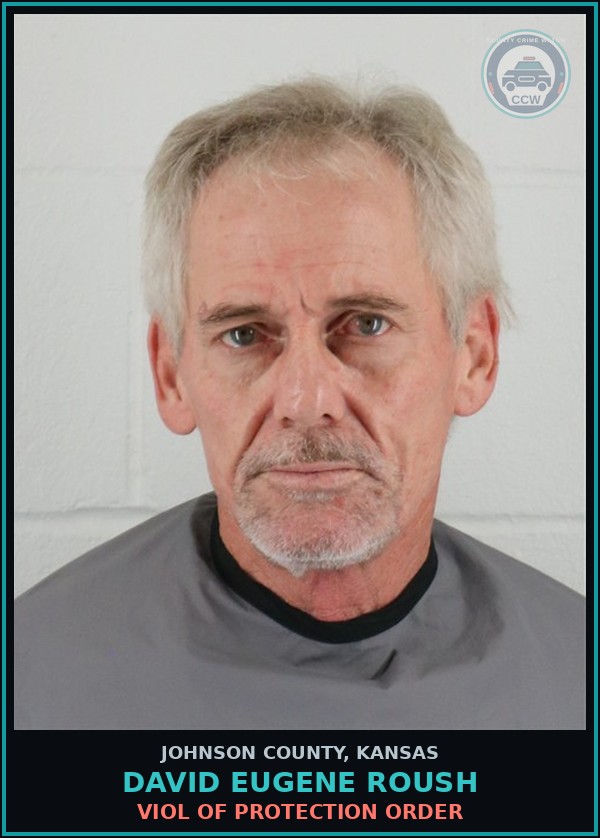 Booking mugshot of DAVID EUGENE ROUSH in Johnson County