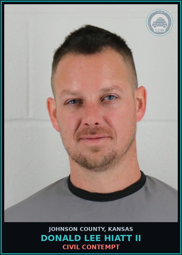 Booking mugshot of DONALD LEE HIATT II in Johnson County