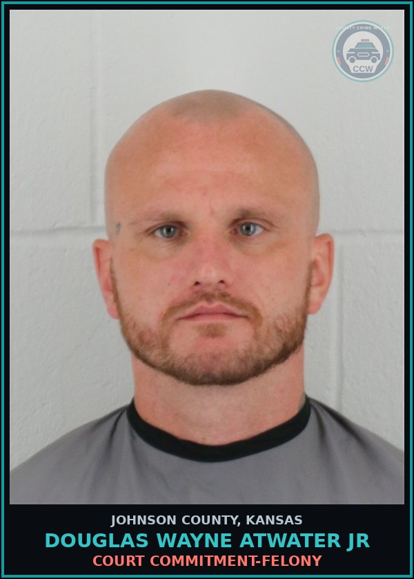 Booking mugshot of DOUGLAS WAYNE ATWATER JR in Johnson County
