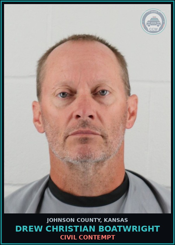 Booking mugshot of DREW CHRISTIAN BOATWRIGHT in Johnson County