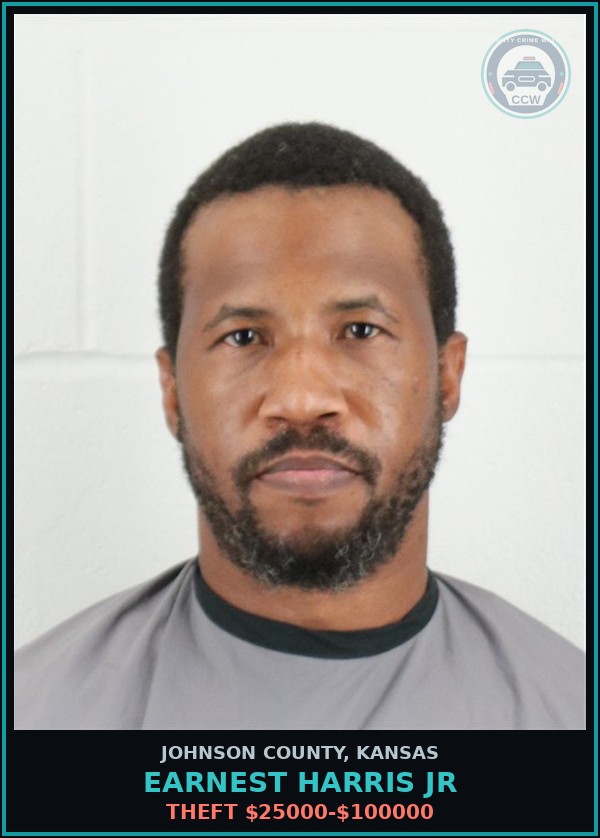 Booking mugshot of EARNEST HARRIS JR in Johnson County