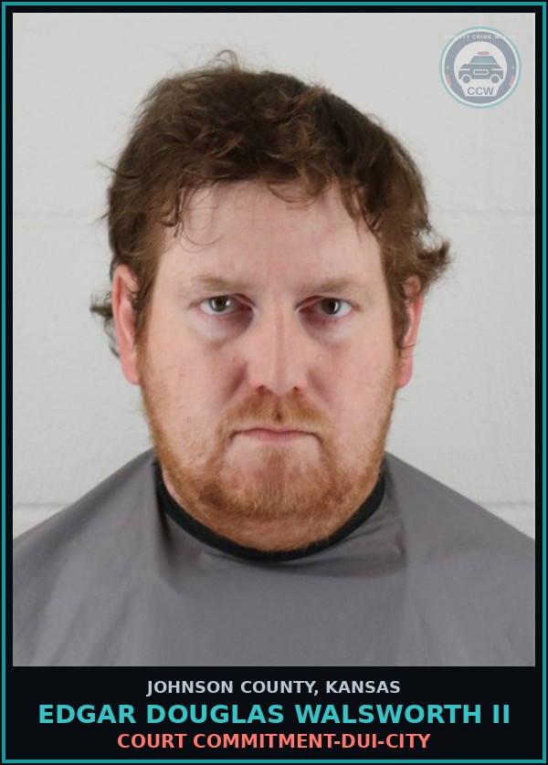 Booking mugshot of EDGAR DOUGLAS WALSWORTH II in Johnson County