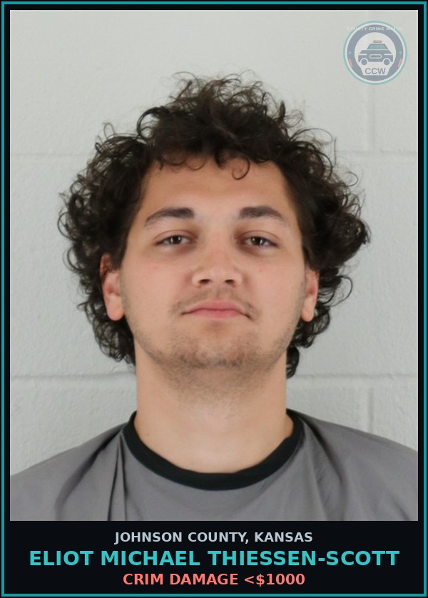 Booking mugshot of ELIOT MICHAEL THIESSEN-SCOTT in Johnson County