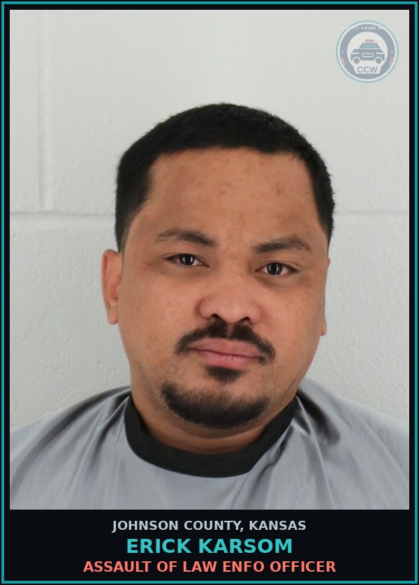 Booking mugshot of ERICK KARSOM in Johnson County