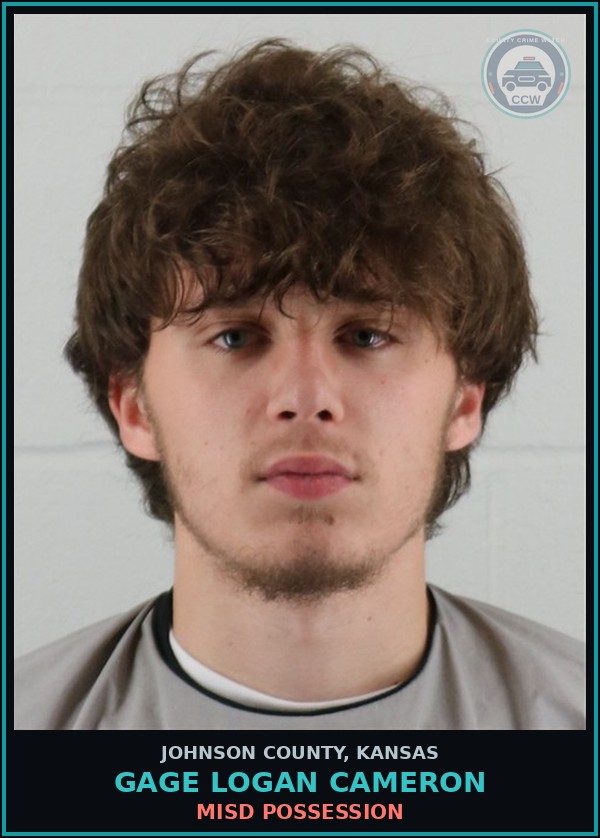 Booking mugshot of GAGE LOGAN CAMERON in Johnson County