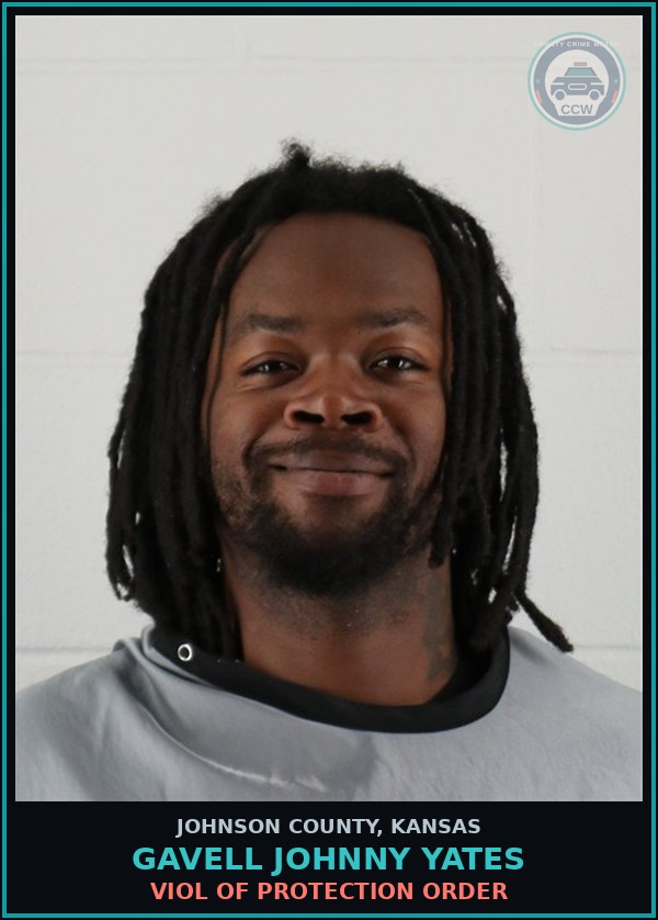 Booking mugshot of GAVELL JOHNNY YATES in Johnson County