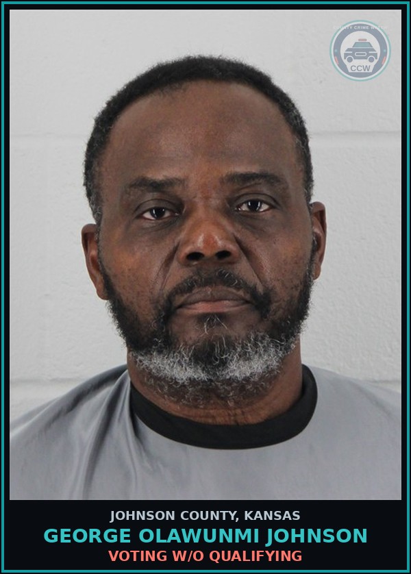 Booking mugshot of GEORGE OLAWUNMI JOHNSON in Johnson County