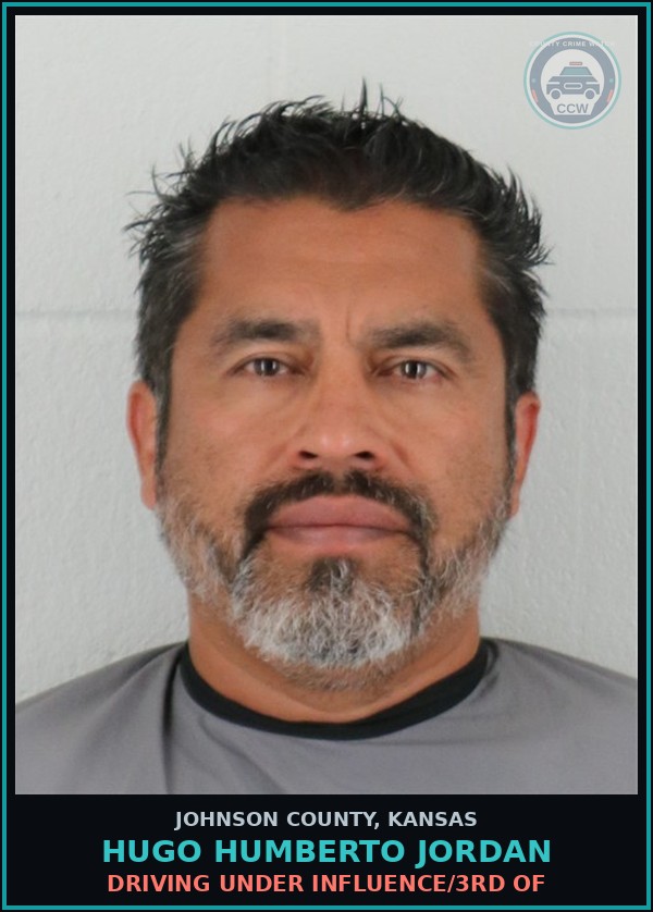 Booking mugshot of HUGO HUMBERTO JORDAN in Johnson County