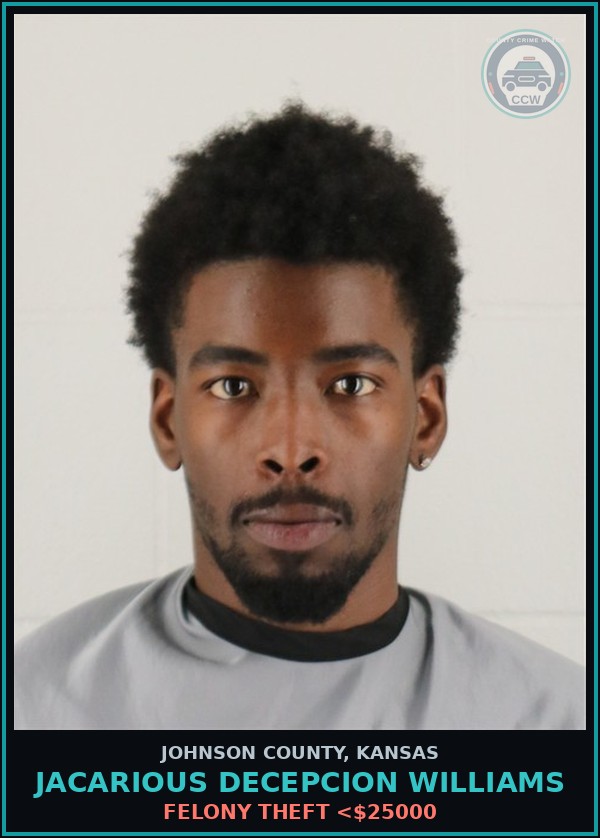 Booking mugshot of JACARIOUS DECEPCION WILLIAMS in Johnson County