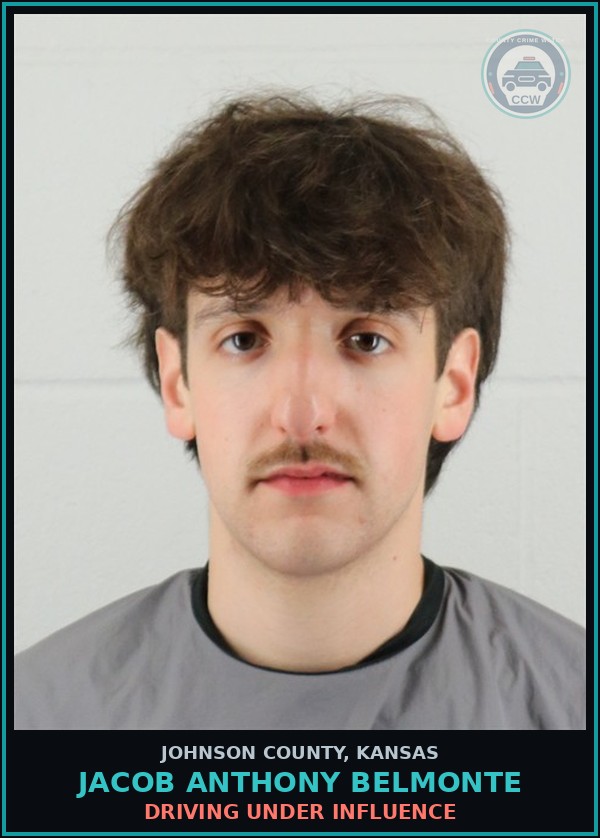 Booking mugshot of JACOB ANTHONY BELMONTE in Johnson County