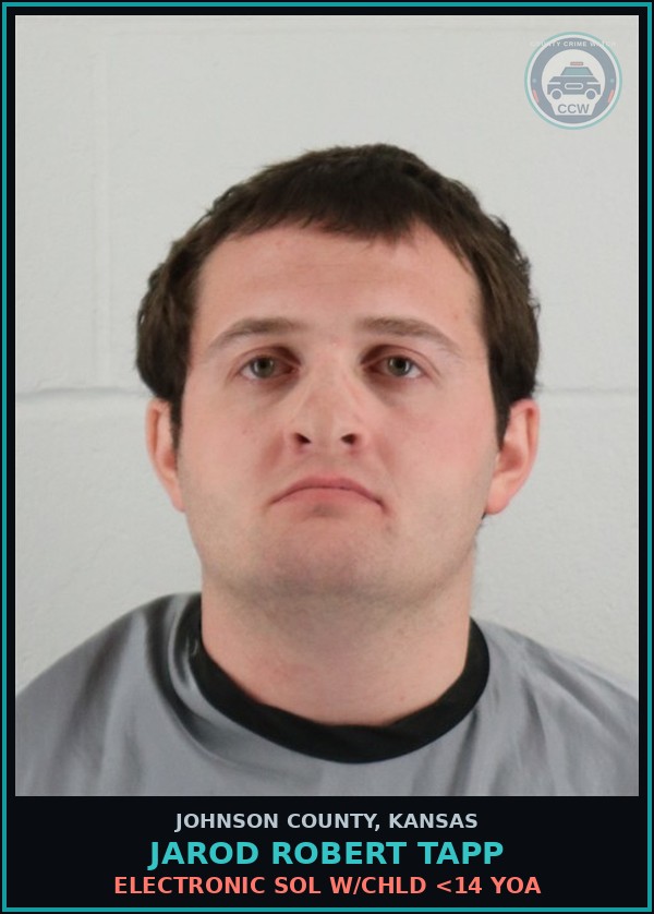 Booking mugshot of JAROD ROBERT TAPP in Johnson County