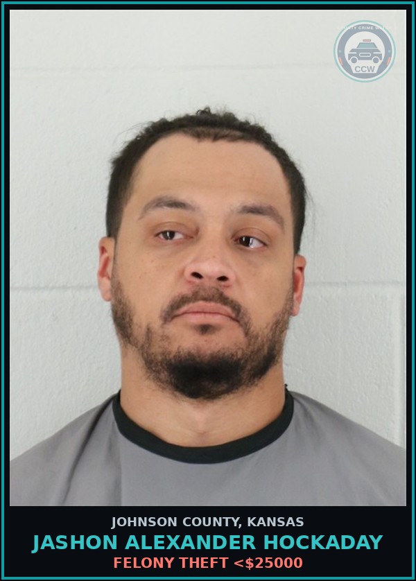 Booking mugshot of JASHON ALEXANDER HOCKADAY in Johnson County
