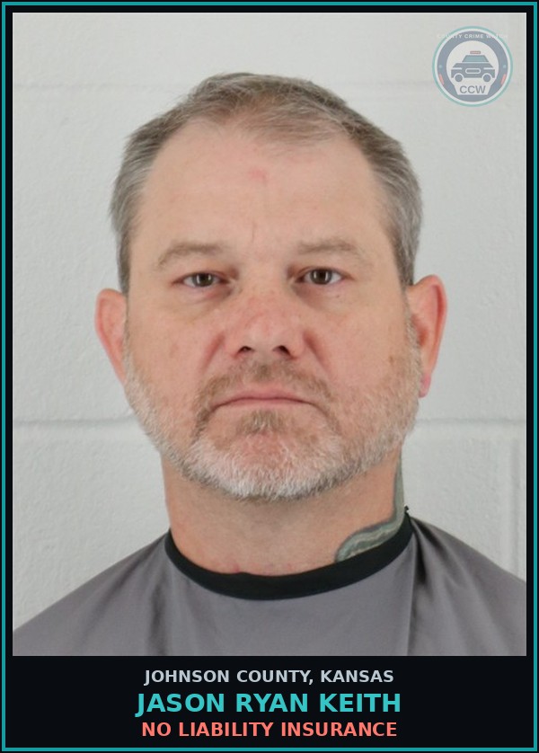 Booking mugshot of JASON RYAN KEITH in Johnson County