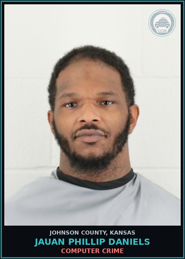 Booking mugshot of JAUAN PHILLIP DANIELS in Johnson County