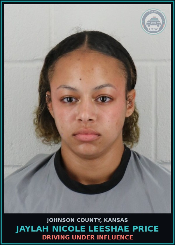 Booking mugshot of JAYLAH NICOLE LEESHAE PRICE in Johnson County