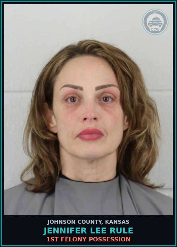 Booking mugshot of JENNIFER LEE RULE in Johnson County