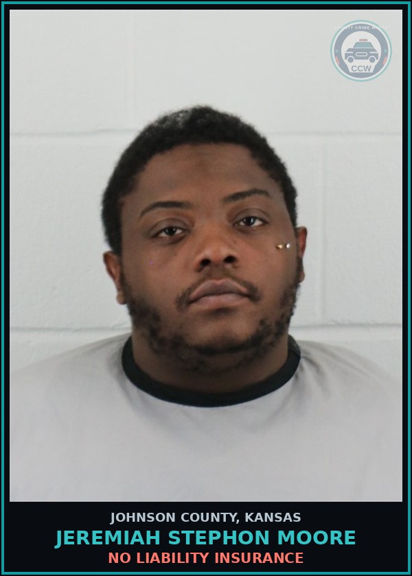 Booking mugshot of JEREMIAH STEPHON MOORE in Johnson County