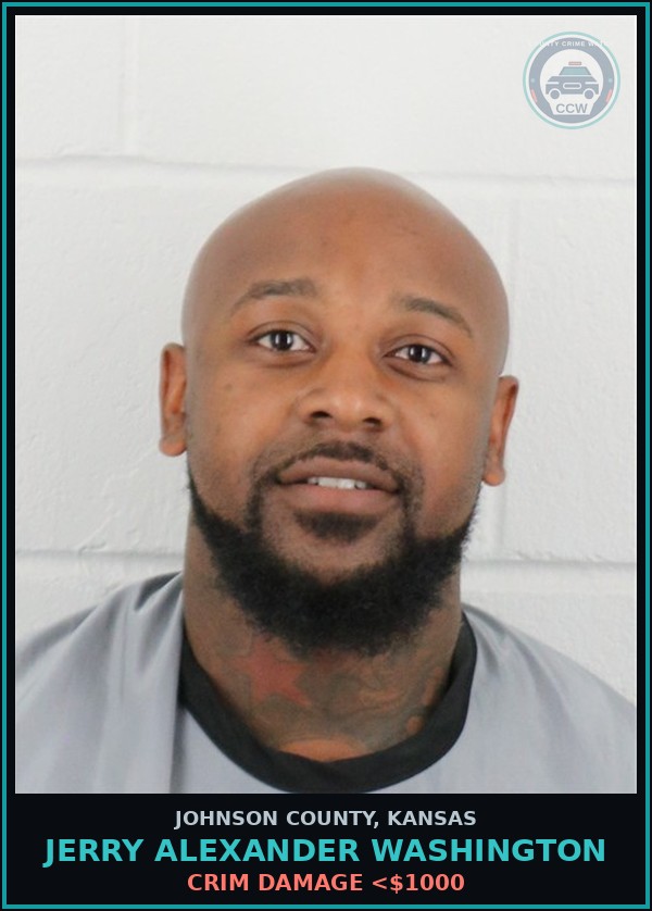 Booking mugshot of JERRY ALEXANDER WASHINGTON in Johnson County