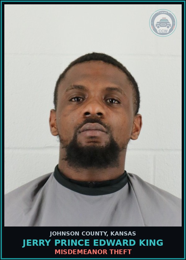 Booking mugshot of JERRY PRINCE EDWARD KING in Johnson County