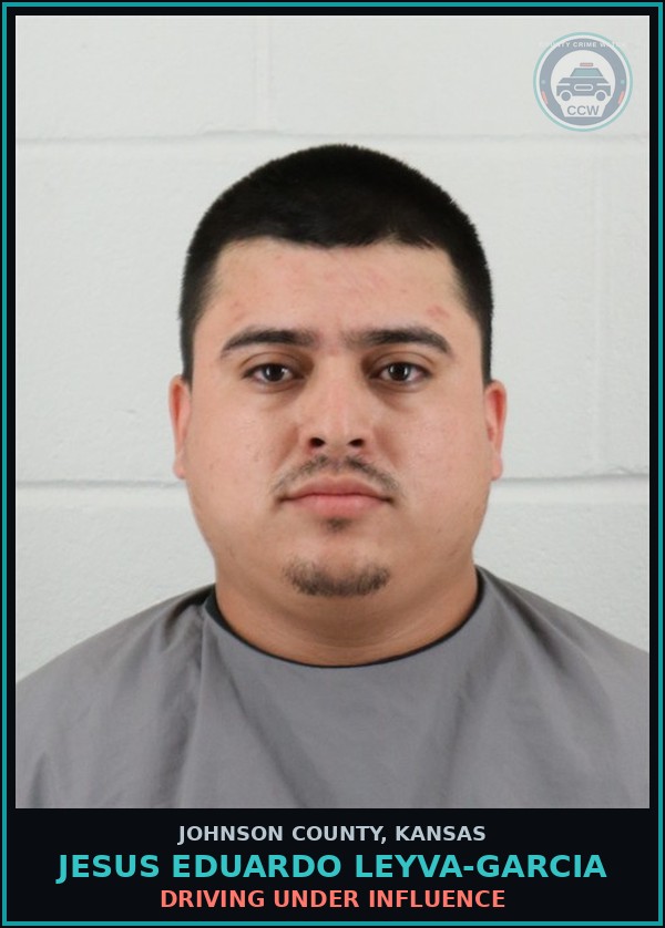 Booking mugshot of JESUS EDUARDO LEYVA-GARCIA in Johnson County