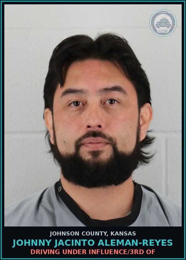 Booking mugshot of JOHNNY JACINTO ALEMAN-REYES in Johnson County