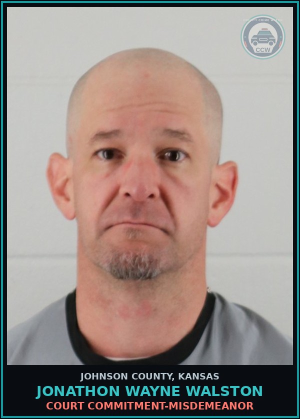 Booking mugshot of JONATHON WAYNE WALSTON in Johnson County