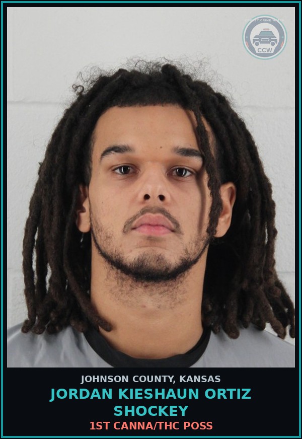 Booking mugshot of JORDAN KIESHAUN ORTIZ SHOCKEY in Johnson County