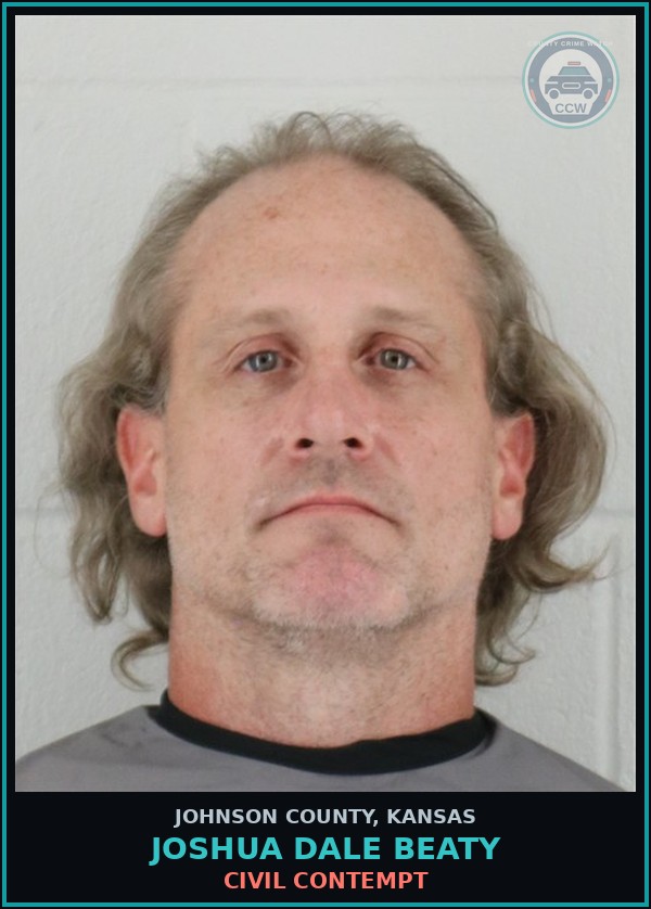 Booking mugshot of JOSHUA DALE BEATY in Johnson County