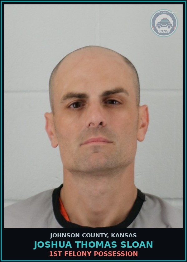 Booking mugshot of JOSHUA THOMAS SLOAN in Johnson County