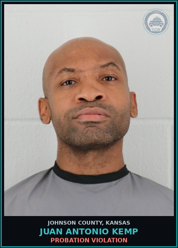 Booking mugshot of JUAN ANTONIO KEMP in Johnson County