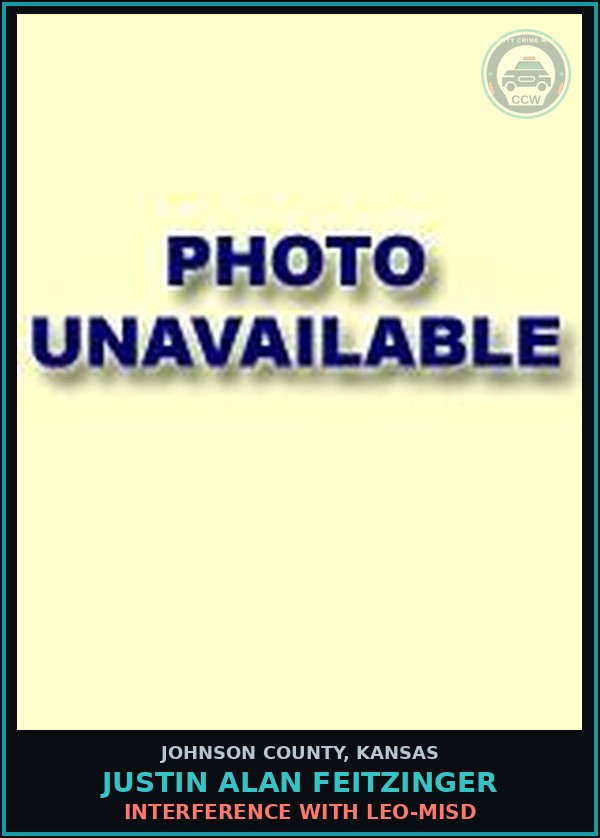 Booking mugshot of JUSTIN ALAN FEITZINGER in Johnson County