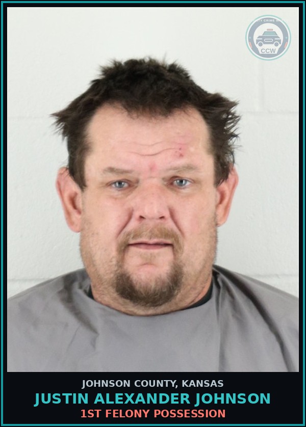 Booking mugshot of JUSTIN ALEXANDER JOHNSON in Johnson County