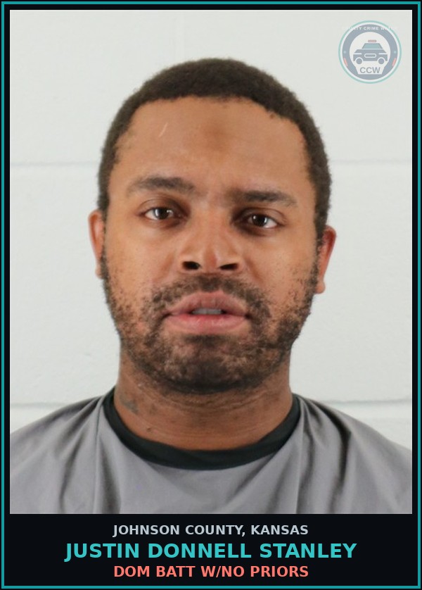 Booking mugshot of JUSTIN DONNELL STANLEY in Johnson County