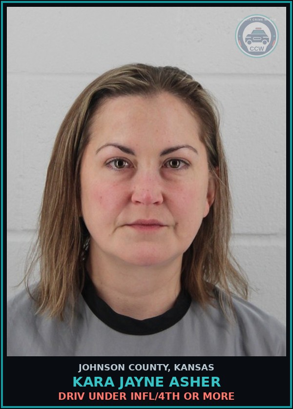 Booking mugshot of KARA JAYNE ASHER in Johnson County