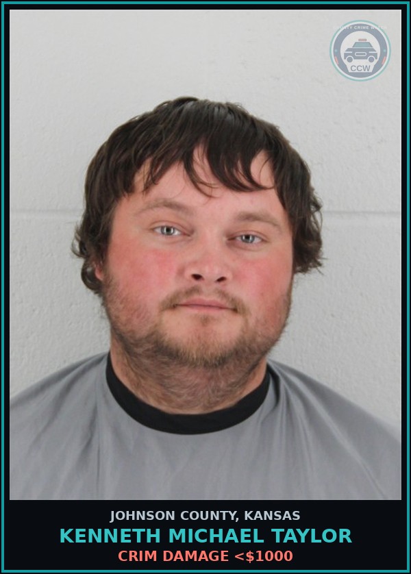 Booking mugshot of KENNETH MICHAEL TAYLOR in Johnson County