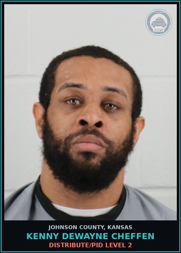 Booking mugshot of KENNY DEWAYNE CHEFFEN in Johnson County