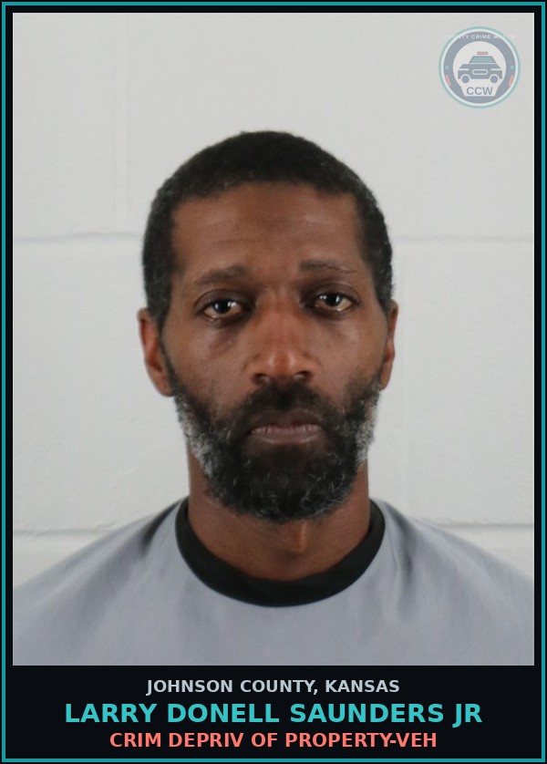 Booking mugshot of LARRY DONELL SAUNDERS JR in Johnson County