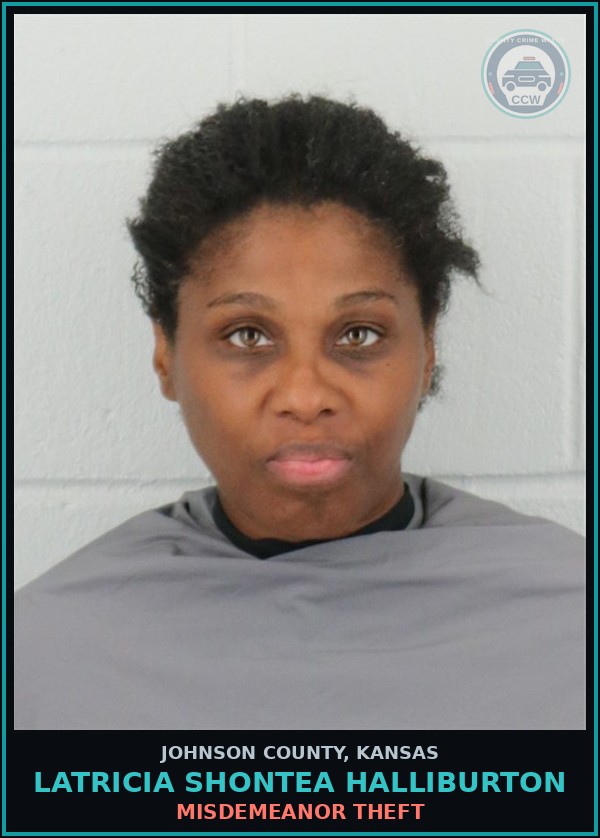 Booking mugshot of LATRICIA SHONTEA HALLIBURTON in Johnson County