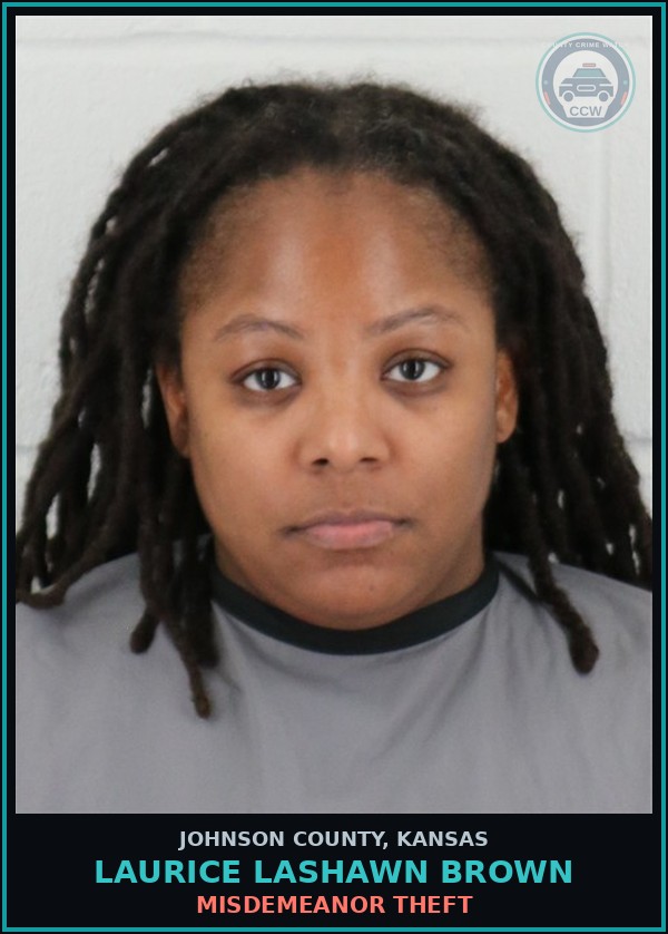 Booking mugshot of LAURICE LASHAWN BROWN in Johnson County