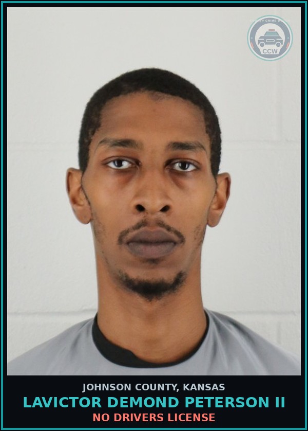 Booking mugshot of LAVICTOR DEMOND PETERSON II in Johnson County