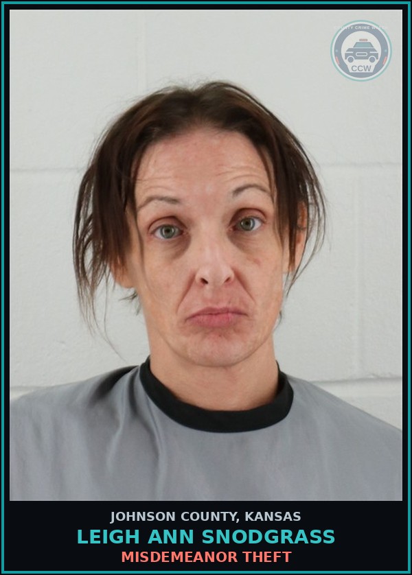 Booking mugshot of LEIGH ANN SNODGRASS in Johnson County