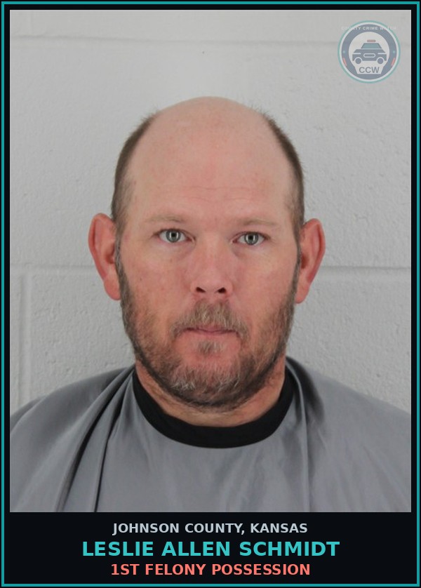 Booking mugshot of LESLIE ALLEN SCHMIDT in Johnson County