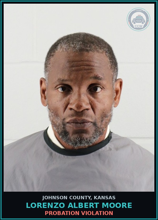 Booking mugshot of LORENZO ALBERT MOORE in Johnson County