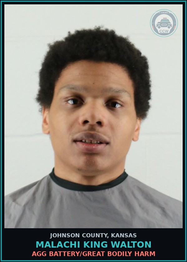 Booking mugshot of MALACHI KING WALTON in Johnson County
