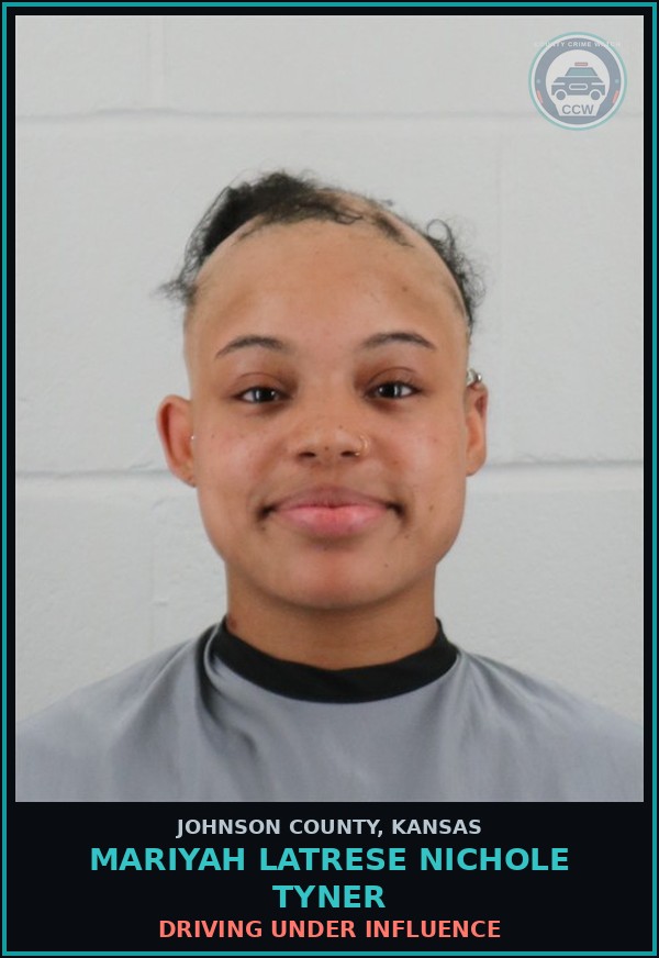 Booking mugshot of MARIYAH LATRESE NICHOLE TYNER in Johnson County
